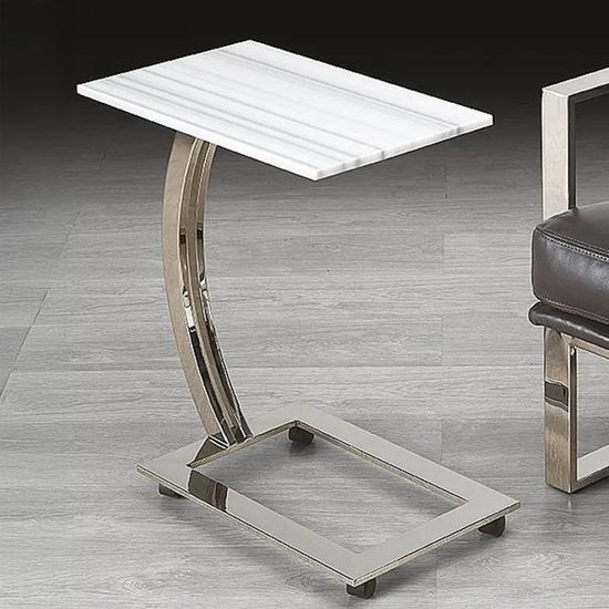 Swan Marble Accent Table with Steel Base - Variation Available